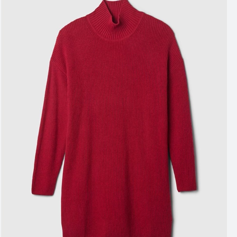 CashSoft Rib Turtleneck Mini Sweater Dress